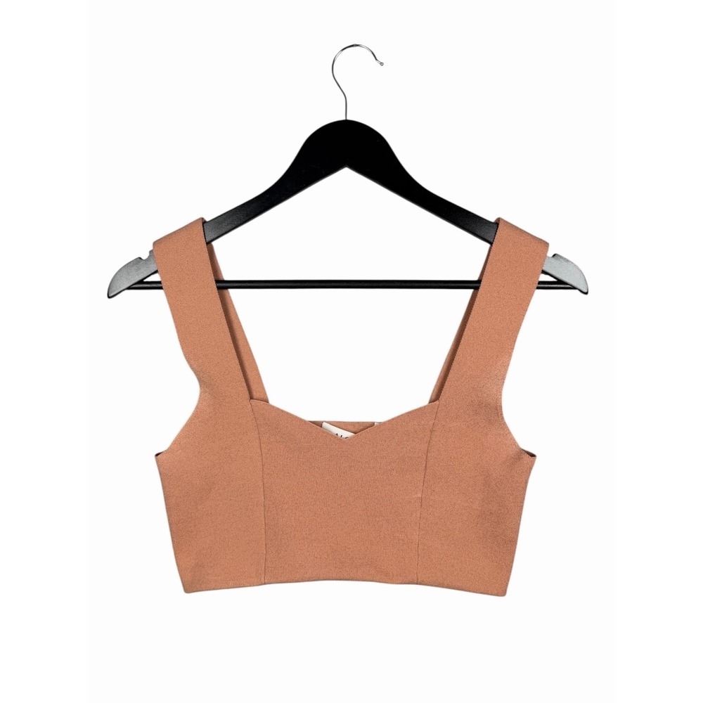 $195 A.L.C. Women's Beige Jordana Knit V-Neck Bra Crop‎ Top Size M